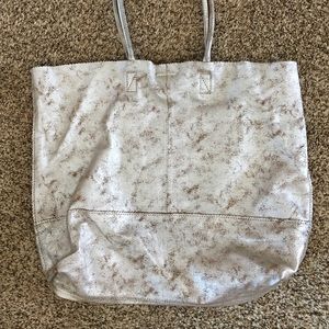 Silver crackle tote.   Beautiful soft leather bag!